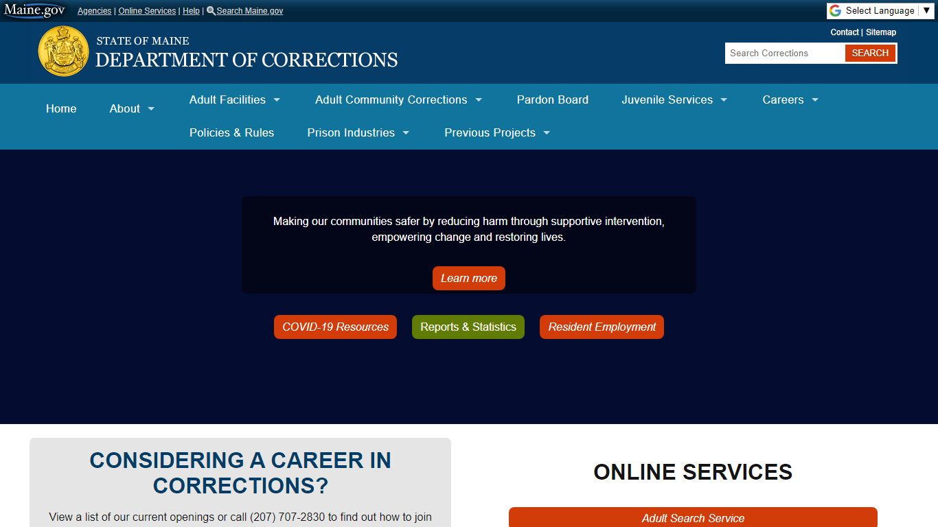 Maine Department of Corrections